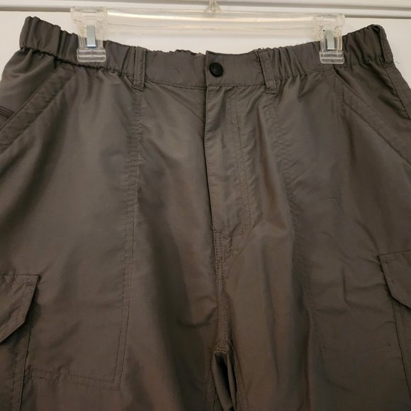 REI Pants Men's LG 34W Lightweight Hiking Zip Off Legs Relaxed Fit Pockets Olive - Picture 4 of 16